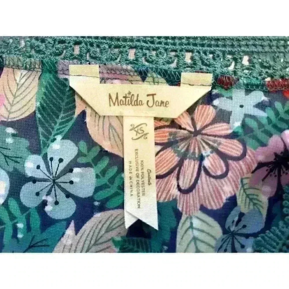 Matilda Jane Sz XS Kookaburra Floral Blouse Green Feminine Pretty Cottagecore - Picture 16 of 16